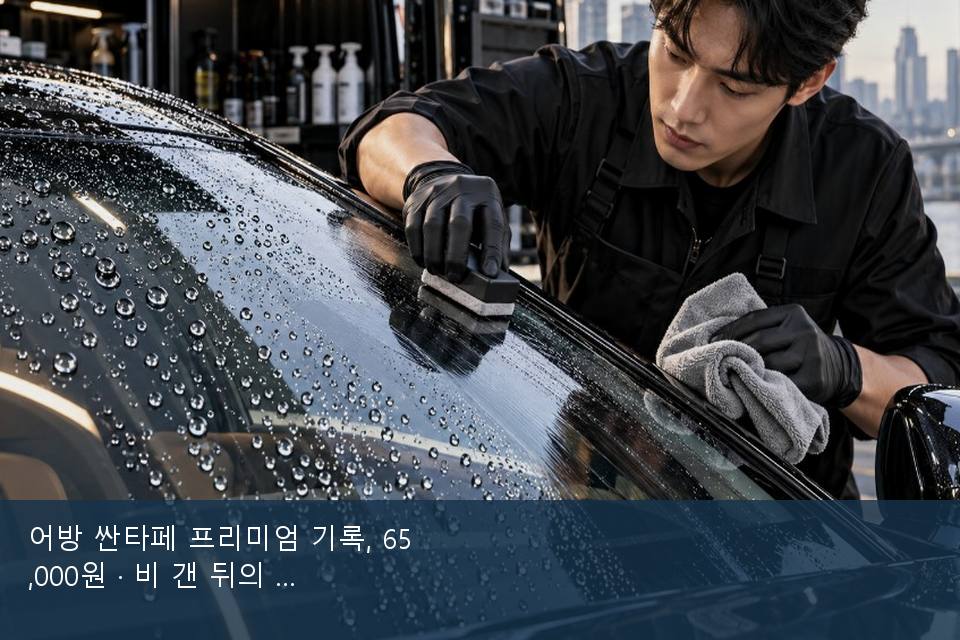 어방 싼타페 프리미엄 기록, 65,000원 · 비 갠 뒤의 작업