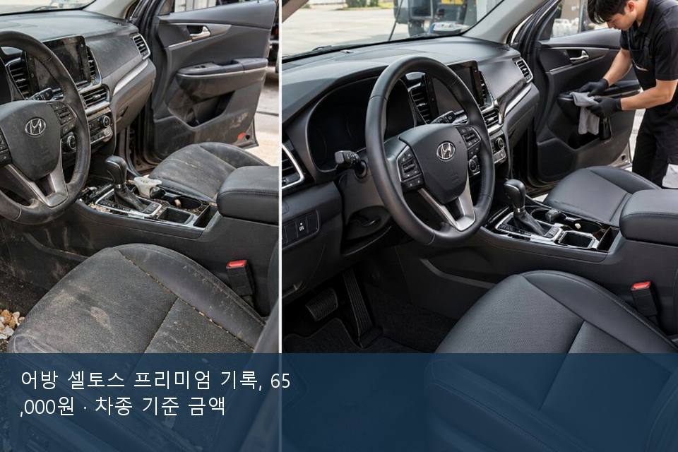 어방 셀토스 프리미엄 기록, 65,000원 · 차종 기준 금액